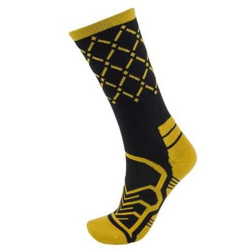 Picture of Medium Basketball Compression Socks, Black/Yellow