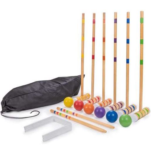 Picture of Six-Player Travel Croquet Set with Drawstring Bag