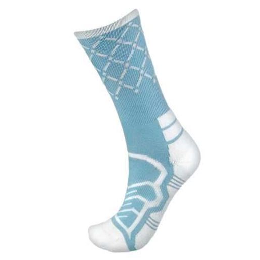 Picture of Medium Basketball Compression Socks, Light Blue/White