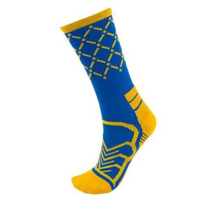 Picture of Medium Basketball Compression Socks, Blue/Gold