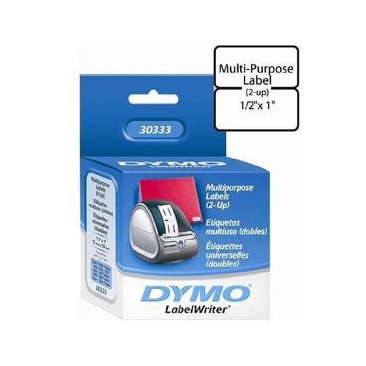 Picture of DYMO LABELWRITER 30333 WHITE MULTI-PURPOSE LABELS (2-UP), 1/2 X 1 1000 PER ROLL