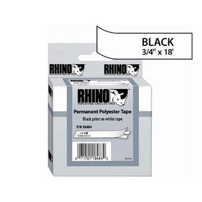 Picture of RHINO 3/4IN X 18FT, WHITE PERMANENT POLY LABELS