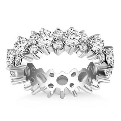 Picture of Size: 8 - 14k White Gold Ornamental Round Diamond Eternity Ring