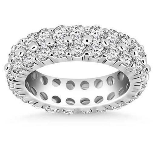 Picture of Size: 7 - 14k White Gold Double Band Round Diamond Eternity Ring