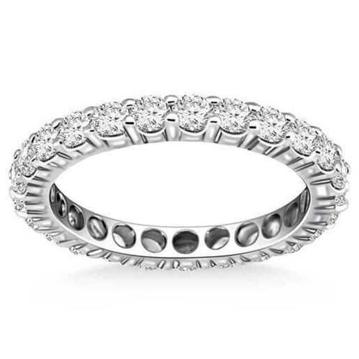 Picture of Size: 8.5 - 14k White Gold Ageless Round Cut Diamond Eternity Ring