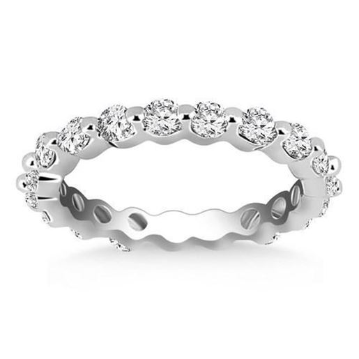 Picture of Size: 6 - 14k White Gold Common Prong Round Cut Diamond Eternity Ring