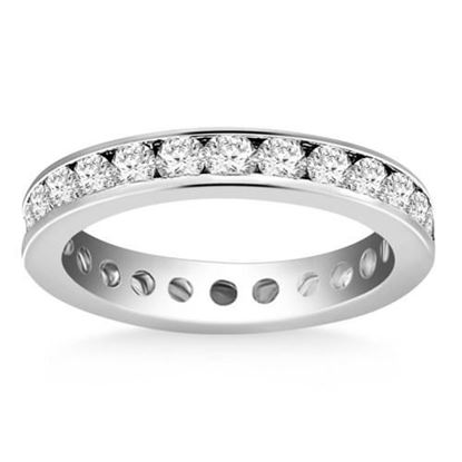 Picture of Size: 5.5 - 14k White Gold Eternity Ring with Channel Set Round Diamonds