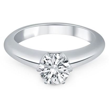 Picture of Size: 5 - 14k White Gold Solitaire Cathedral Engagement Ring