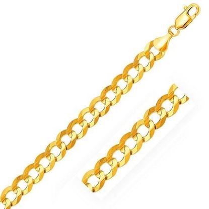 Picture of Size: 24'' - 14k Yellow Gold Solid Curb Chain 10.0mm