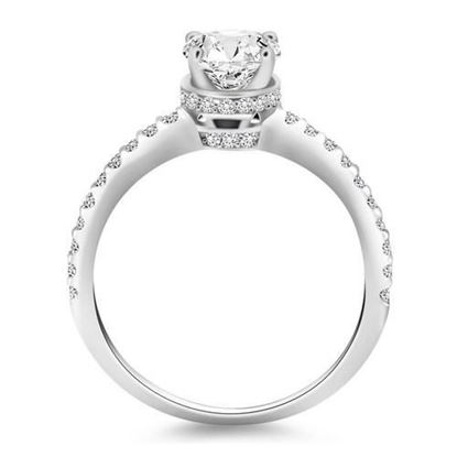 Picture of Size: 4.5 - 14k White Gold Diamond Collar Engagement Ring