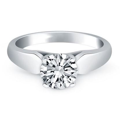 Picture of Size: 4.5 - 14k White Gold Tapered Cathedral Solitaire Engagement Ring