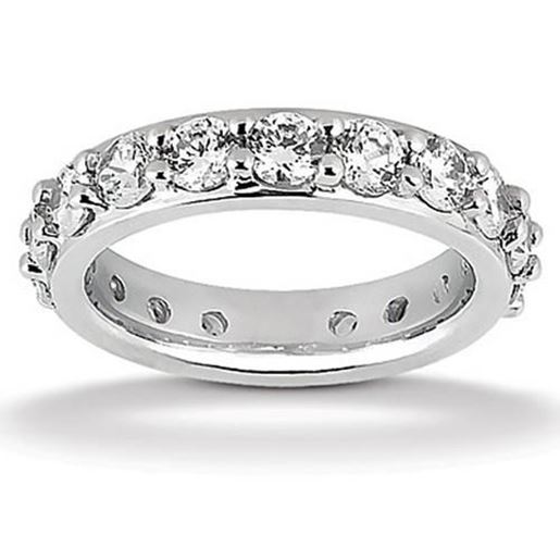 Picture of Size: 5 - 14k White Gold Round Cut Diamond Eternity Ring