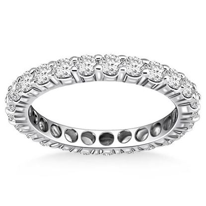 Picture of Size: 5.5 - 14k White Gold Ageless Round Cut Diamond Eternity Ring