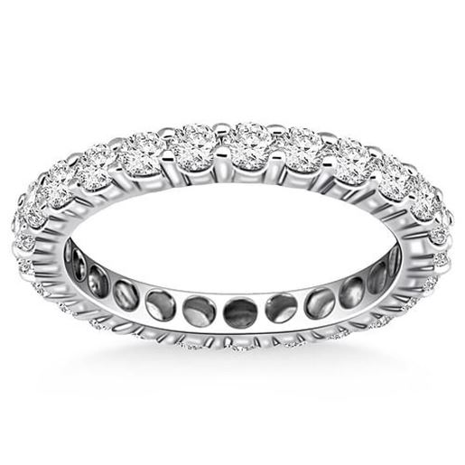 Picture of Size: 5.5 - 14k White Gold Ageless Round Cut Diamond Eternity Ring