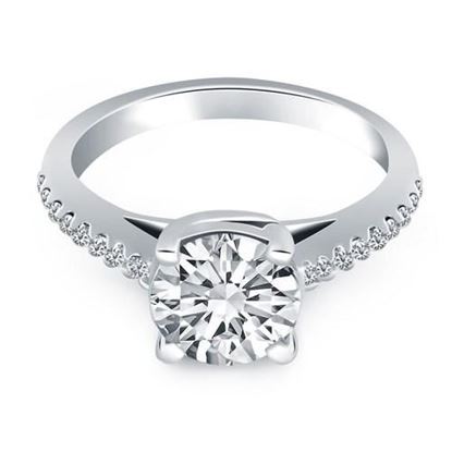 Picture of Size: 4 - 14k White Gold Trellis Diamond Engagement Ring