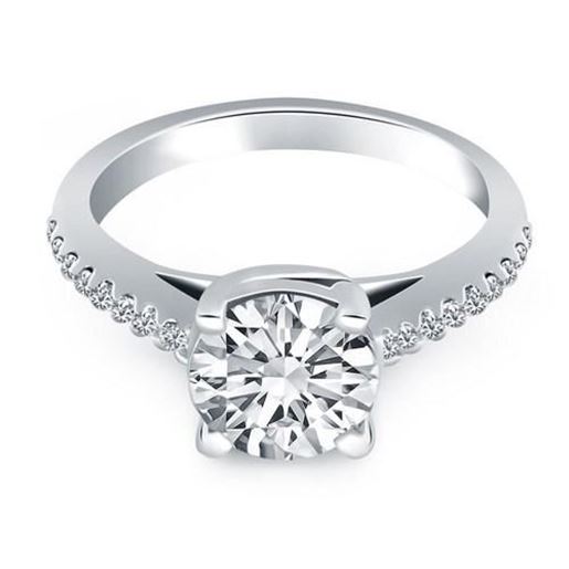 Picture of Size: 4 - 14k White Gold Trellis Diamond Engagement Ring