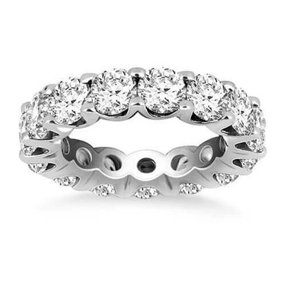 Picture of Size: 8 - 14k White Gold Round Diamond Decorated Eternity Ring