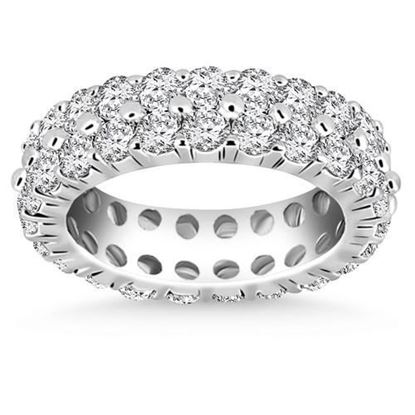 Picture of Size: 6 - 14k White Gold Double Band Round Diamond Eternity Ring