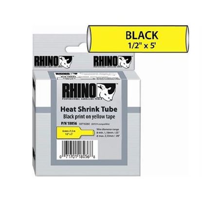 Picture of DYMO RHINO 1/2IN X 5FT, YELLOW HEAT SHRINK TUBES