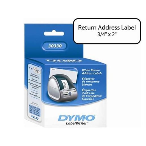 Picture of DYMO RETURN ADDRESS LABELS - LABELS - ADDRESS LABELS ( 500 PER SHEET/ROLL)