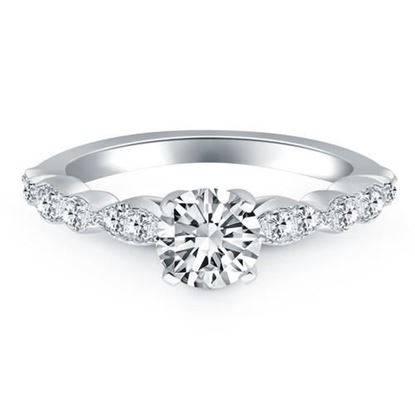 Picture of Size: 4.5 - 14k White Gold Fancy Shaped Diamond Engagement Ring