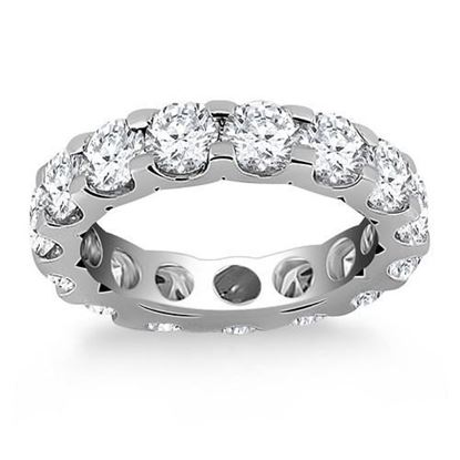 Picture of Size: 8 - 14k White Gold Round Diamond Studded Eternity Ring