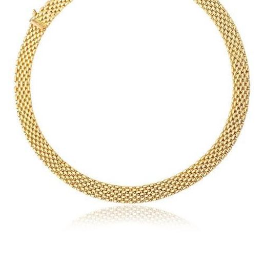 Picture of Size: 17'' - 14k Yellow Gold Flexible Panther 9.0mm Line Necklace