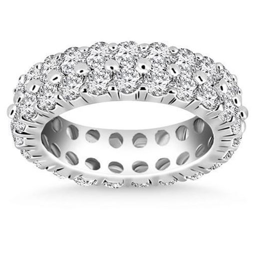 Picture of Size: 8 - 14k White Gold Double Band Round Diamond Eternity Ring