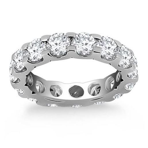 Picture of Size: 4 - 14k White Gold Round Diamond Studded Eternity Ring