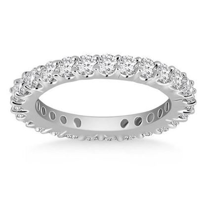 Picture of Size: 7 - 14k White Gold Common Prong Round Diamond Eternity Ring