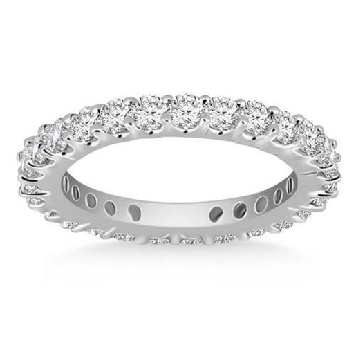 Picture of Size: 7 - 14k White Gold Common Prong Round Diamond Eternity Ring