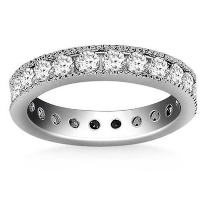 Picture of Size: 7 - 14k White Gold Antique Channel Set Round Diamond Eternity Ring