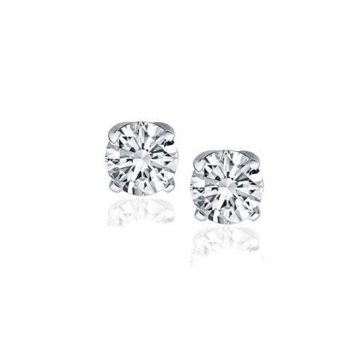 Picture of 14k White Gold Diamond Four Prong Stud Earrings (1 cttw)