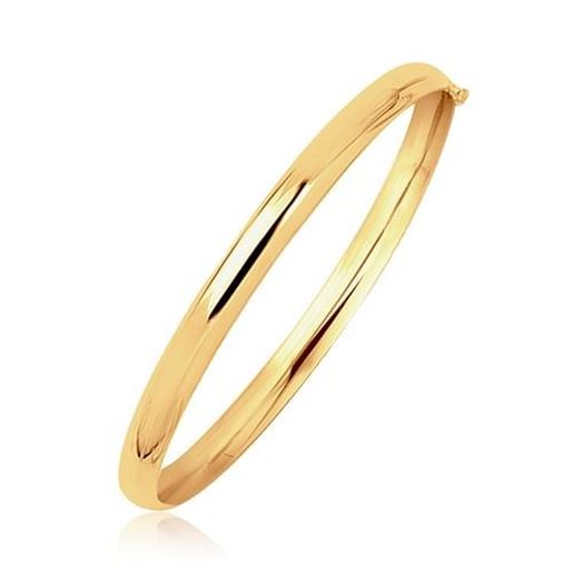 Picture of Size: 5.5'' - 14k Yellow Gold Dome Design Polished Children's Bangle