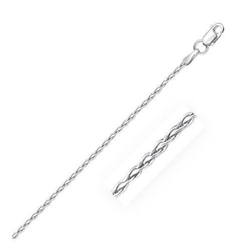 Picture of Size: 18'' - 18k White Gold Round Wheat Chain 1.4mm