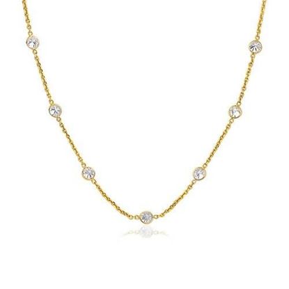 Picture of Size: 38'' - 14k Yellow Gold CZ By the Yard Long Links