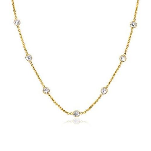 Picture of Size: 38'' - 14k Yellow Gold CZ By the Yard Long Links