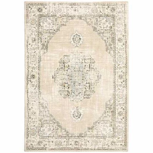 Picture of 8'x10' Beige and Ivory Center Jewel Area Rug