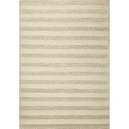 Picture of 5'x7' White Ivory Hand Woven Knobby Cornish Stripe Indoor Area Rug