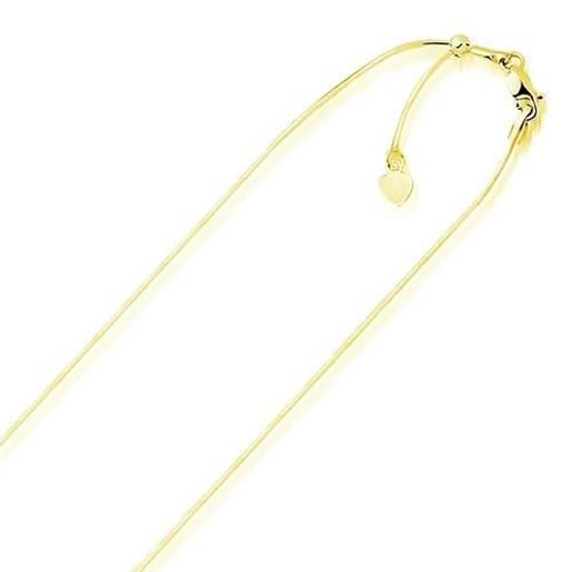 Picture of Size: 22'' - 14k Yellow Gold Adjustable Snake Chain 0.85mm