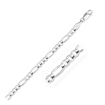 Picture of Size: 18'' - 4.6mm 14k White Gold Solid Figaro Chain