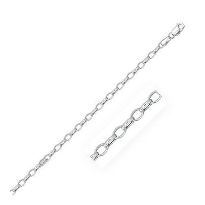 Picture of Size: 18'' - 3.2mm 14k White Gold Oval Rolo Chain