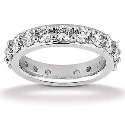 Picture of Size: 4 - 14k White Gold Round Cut Diamond Eternity Ring