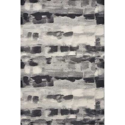 Picture of 8'x11' Shades of Grey Machine Woven Abstract Brushstroke Indoor Area Rug