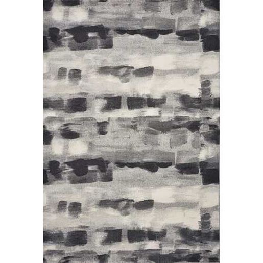 Picture of 8'x11' Shades of Grey Machine Woven Abstract Brushstroke Indoor Area Rug