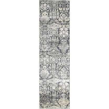 Picture of 9'x13' Grey Machine Woven Distressed Floral Traditional Indoor Area Rug