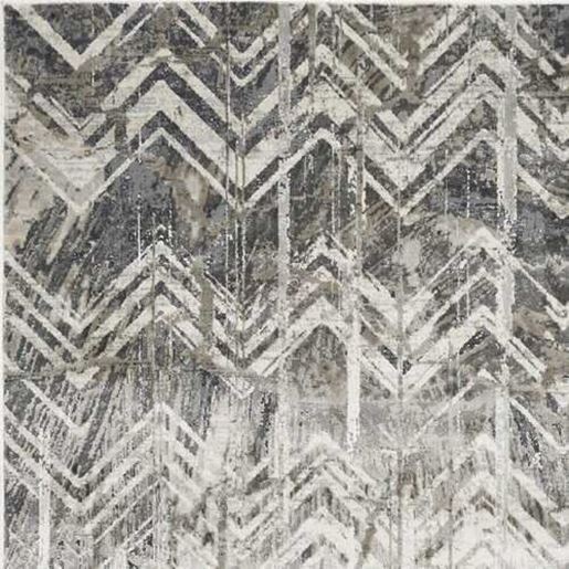 Picture of 8'x11' Grey Machine Woven Distressed Chevron Indoor Area Rug