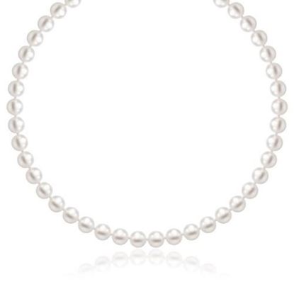 Picture of Size: 20'' - 14k Yellow Gold Necklace with White Freshwater Cultured Pearls (6.0mm to 6.5mm)