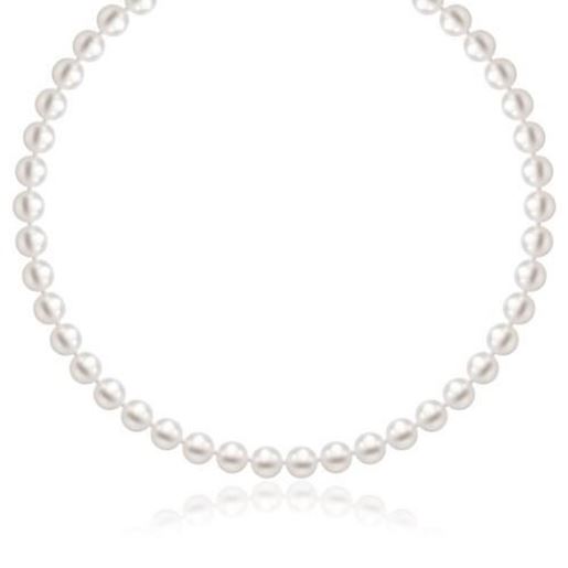 Picture of Size: 20'' - 14k Yellow Gold Necklace with White Freshwater Cultured Pearls (6.0mm to 6.5mm)