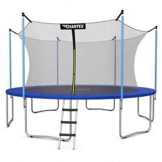 Picture of 15 Ft Outdoor Bounce Trampoline with Safety Enclosure Net